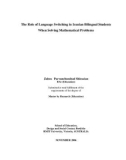 Master's thesis of Engineering: The role of language switching in Iranian bilingual students when solving mathematical problems