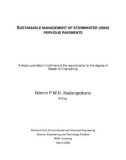 Master's thesis of Engineering: Sustainable management of stormwater using pervious pavements