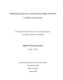 Doctoral thesis of Philosophy: Fostering consumer trust and purchase intention in B2C e-commerce