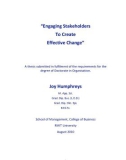 Doctoral thesis of Philosophy: Engaging stakeholders to create effective change