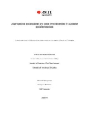 Doctoral thesis of Philosophy: Organisational social capital and social innovativeness of Australian social enterprises