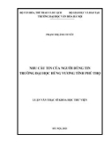 Luận văn Thạc sĩ Khoa học thư viện: Nhu cầu tin của người dùng tin trường Đại học Hùng Vương tỉnh Phú Thọ