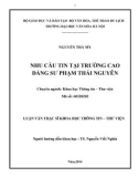 Luận văn Thạc sĩ Khoa học Thông tin Thư viện: Nhu cầu tin tại trường Cao đẳng Sư phạm Thái Nguyên