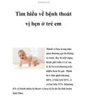 Tìm hiểu về bệnh thoát vị bẹn ở trẻ em