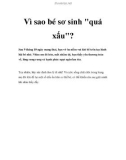 Vì sao bé sơ sinh quá xấu