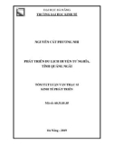 Tóm tắt Luận văn Thạc sĩ Kinh tế phát triển: Phát triển du lịch huyện Tư Nghĩa, tỉnh Quảng Ngãi