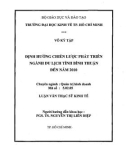 Luận văn Thạc sĩ Kinh tế: Định hướng chiến lược phát triển ngành du lịch tỉnh Bình Thuận đến năm 2010