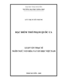 Luận văn Thạc sĩ Văn học Việt Nam: Đặc điểm thơ phạm Quốc Ca