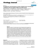 Báo cáo y học: Prophylactic and therapeutic activity of fully human monoclonal antibodies directed against Influenza A M2 protein