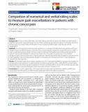 báo cáo khoa học: Comparison of numerical and verbal rating scales to measure pain exacerbations in patients with chronic cancer pain