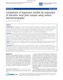 Báo cáo khoa hoc: Comparison of regression models for estimation of isometric wrist joint torques using surface electromyography