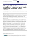 báo cáo khoa học: Delivering the WISE (Whole Systems Informing Self-Management Engagement) training package in primary care: learning from formative evaluation