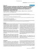 Báo cáo y học: Effects of plasma expansion with albumin and paracentesis on haemodynamics and kidney function in critically ill cirrhotic patients with tense ascites and hepatorenal syndrome: a prospective uncontrolled trial