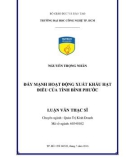 Luận văn Thạc sĩ Quản trị kinh doanh: Đẩy mạnh hoạt động khẩu hạt điều của tỉnh Bình Phước