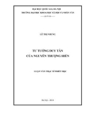 Luận văn Thạc sĩ Triết học: Tư tưởng duy tân của Nguyễn Thương Hiền