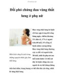 Đối phó chứng đau vùng thắt lưng ở phụ nữ