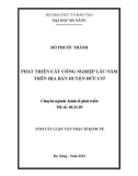 Tóm tắt luận văn thạc sĩ: Phát triển cây công nghiệp lâu năm trên địa bàn huyện Đức Cơ