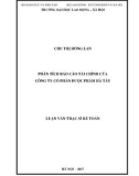Luận văn Thạc sĩ Kế toán: Phân tích báo cáo tài chính của Công ty Cổ phần Dược phẩm Hà Tây
