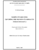 Tóm tắt Luận văn Thạc sĩ Khoa học: Nghiên cứu khả năng tập chống chịu hạn hán của khoai tây (Solanum tuberosum L.)