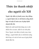 Thức ăn thanh nhiệt cho người sốt XH