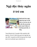 Ngộ độc thủy ngân ở trẻ em