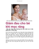 Giảm đau cho bé khi mọc răng