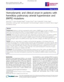 Báo cáo y học: Hemodynamic and clinical onset in patients with hereditary pulmonary arterial hypertension and BMPR2 mutations