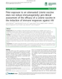 Báo cáo y học: Prior exposure to an attenuated Listeria vaccine does not reduce immunogenicity: pre-clinical assessment of the efficacy of a Listeria vaccine in the induction of immune responses against HIV