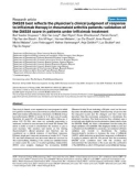 Báo cáo y học: DAS28 best reflects the physician's clinical judgment of response to infliximab therapy in rheumatoid arthritis patients: validation of the DAS28 score in patients under infliximab treatment