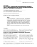 Báo cáo y học: Pro/con clinical debate: Is high-frequency oscillatory ventilation useful in the management of adult patients with respiratory failure