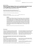 Báo cáo y học: Pro/con clinical debate: The use of a protected specimen brush in the diagnosis of ventilator associated pneumonia