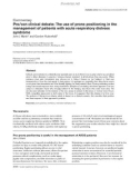 Báo cáo y học: Pro/con clinical debate: The use of prone positioning in the management of patients with acute respiratory distress syndrome