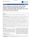 Báo cáo khoa học: Clinical Analysis of stereotactic body radiation therapy using extracranial gamma knife for patients with mainly bulky inoperable early stage non-small cell lung carcinoma