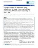 Báo cáo khoa học: Clinical outcomes of stereotactic body radiotherapy for stage I non-small cell lung cancer using different doses depending on tumor size