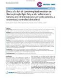 Báo cáo y học: Effects of a fish oil containing lipid emulsion on plasma phospholipid fatty acids, inflammatory markers, and clinical outcomes in septic patients: a randomized, controlled clinical trial