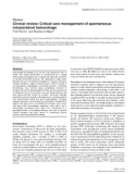 Báo cáo y học: Clinical review: Critical care management of spontaneous intracerebral hemorrhage