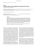 Báo cáo y học: Clinical review: The management of hypertensive crises