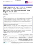 Báo cáo y học: Respiratory syncytial virus infection is associated with an altered innate immunity and a heightened 