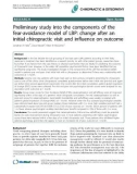 Báo cáo y học: Preliminary study into the components of the fear-avoidance model of LBP: change after an initial chiropractic visit and influence on outcome.