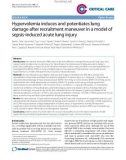 Báo cáo y học: Hypervolemia induces and potentiates lung damage after recruitment maneuver in a model of sepsis-induced acute lung injury