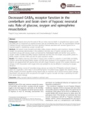 Báo cáo y học: Decreased GABAB receptor function in the cerebellum and brain stem of hypoxic neonatal rats: Role of glucose, oxygen and epinephrine resuscitation