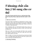 5 khoáng chất cần lưu ý bổ sung cho cơ thể