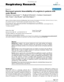 Báo cáo y học: Decreased systemic bioavailability of L-arginine in patients with cystic fibrosis