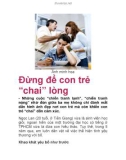 Đừng để con trẻ 'chai' lòng