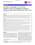 Báo cáo y học: The effect of interleukin-13 (IL-13) and interferon-g (IFN-g) on expression of surfactant proteins in adult human alveolar type II cells in vitro