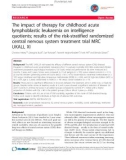 Báo cáo y học: The impact of therapy for childhood acute lymphoblastic leukaemia on intelligence quotients; results of the risk-stratified randomized central nervous system treatment trial MRC UKALL XI