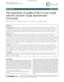 Báo cáo y học: The assessment of quality of life in acute cough with the Leicester