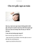 Cho trẻ giấc ngủ an toàn