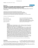 Báo cáo khoa học: Estimation of energy requirements for mechanically ventilated, critically ill patients using nutritional status