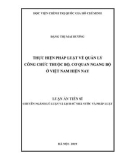 Luận án Tiến sĩ: Thực hiện pháp luật về quản lý công chức thuộc các bộ, cơ quan ngang bộ ở Việt Nam hiện nay